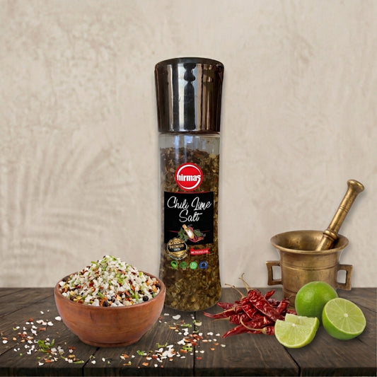 Hirmas Chili Lime Salt – 7.4 oz - Zesty, Spicy & Tangy (Grinder)