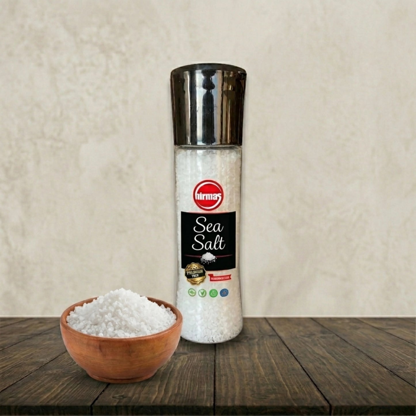 Hirmas Sea Salt – 12.5 oz - Natural, Clean Taste (Grinder)