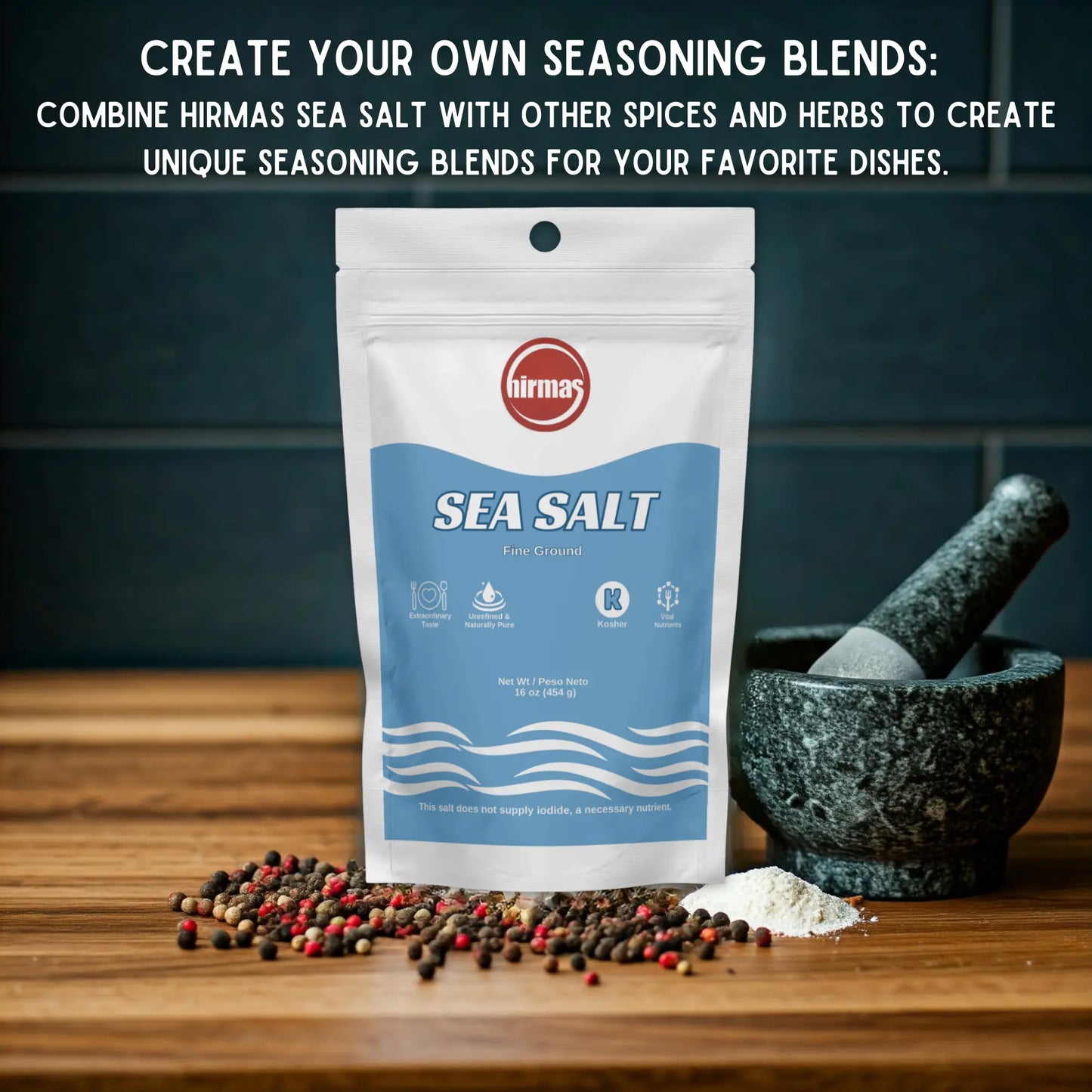 Hirmas Aegean Sea Salt – 16 oz (Fine Grain)