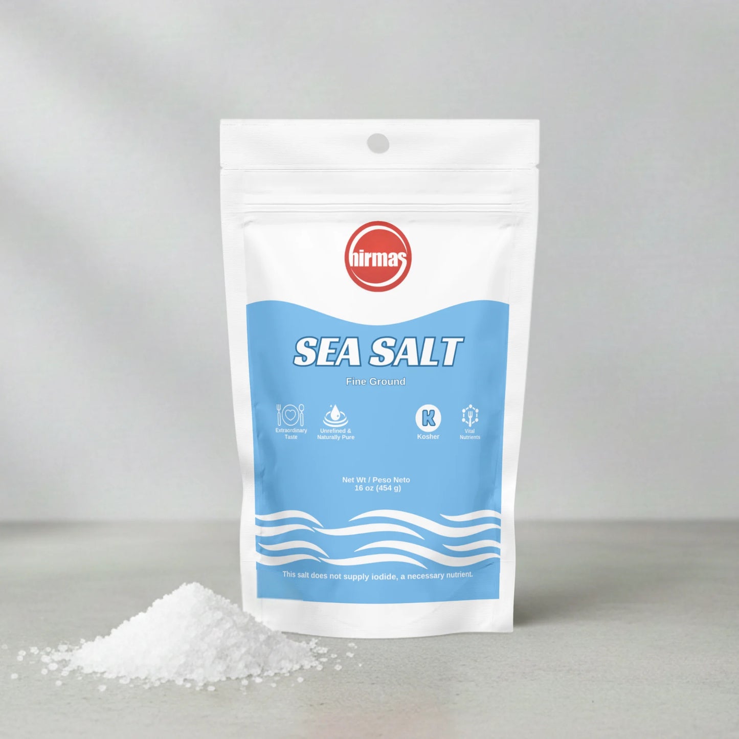 Hirmas Aegean Sea Salt – 16 oz (Fine Grain)